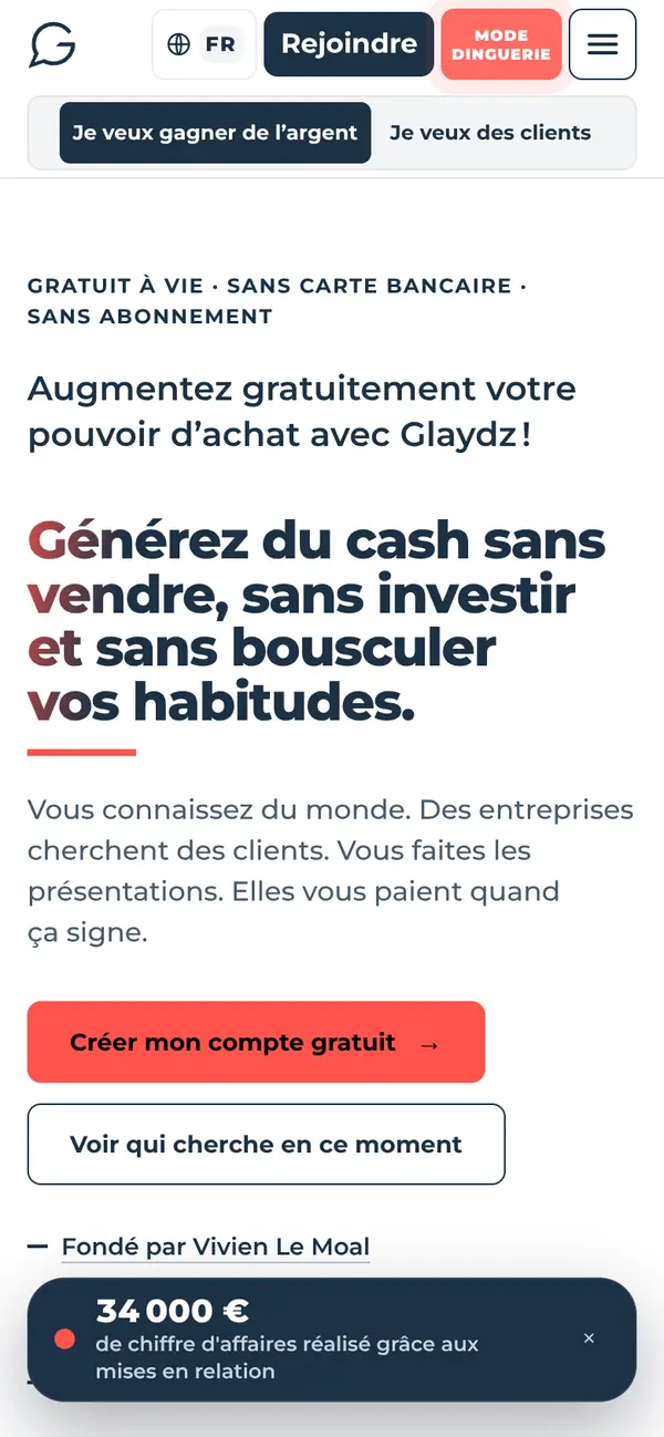 glaydz.fr sur téléphone