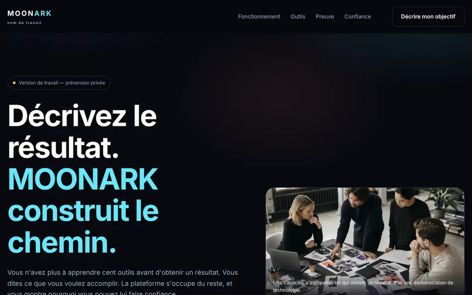Page d&rsquo;accueil de moonark.fr